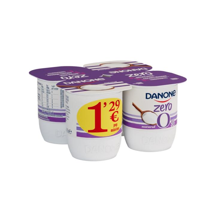 Yogur zero natural Danone - 4x120g