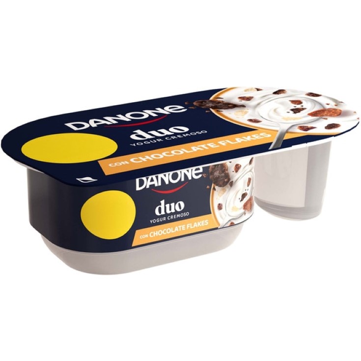 Yogur cremoso duo con chocolate flakes - 102g