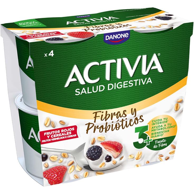 Yogur con fibra y probióticos frutos rojos y cereales