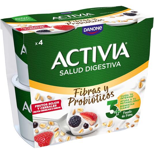 Yogur con fibra y probióticos frutos rojos y cereales