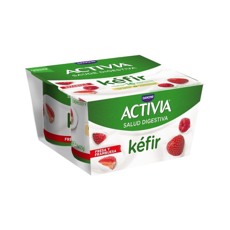 Activia Kéfir Fresa y Frambuesa 4 x 125 Gr