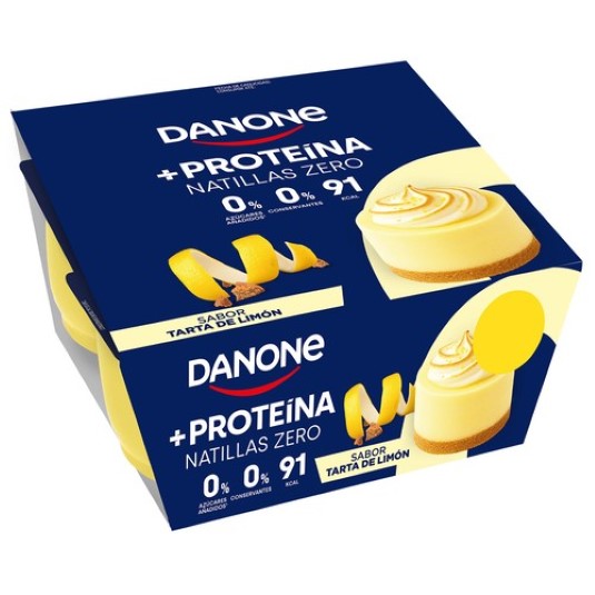 Natillas zero + proteínas sabor tarta de limón - 4x120g