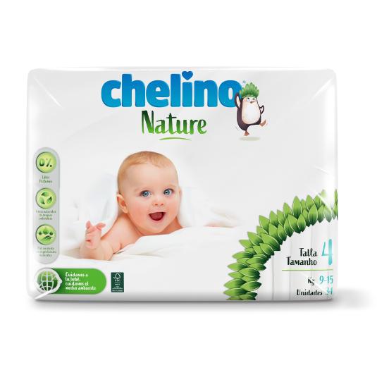 Pañales Nature T-4 9-15kg - Chelino - 34 uds