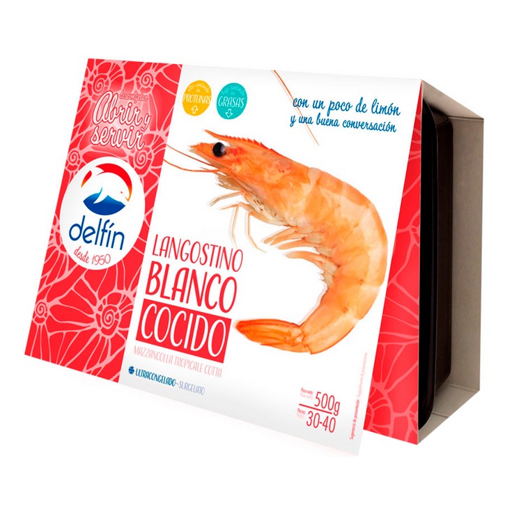 Langostino cocido blanco 30/40 piezas - Delfín - 500g