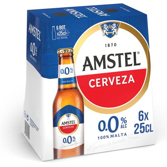 Cerveza Sin Alcohol 0,0 - Amstel - 6x25cl