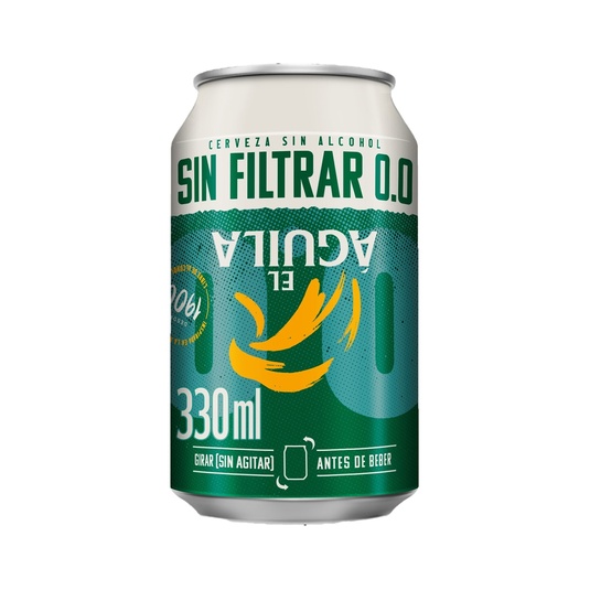Cerveza rubia especial sin filtrar 0,0 lata 33 cl
