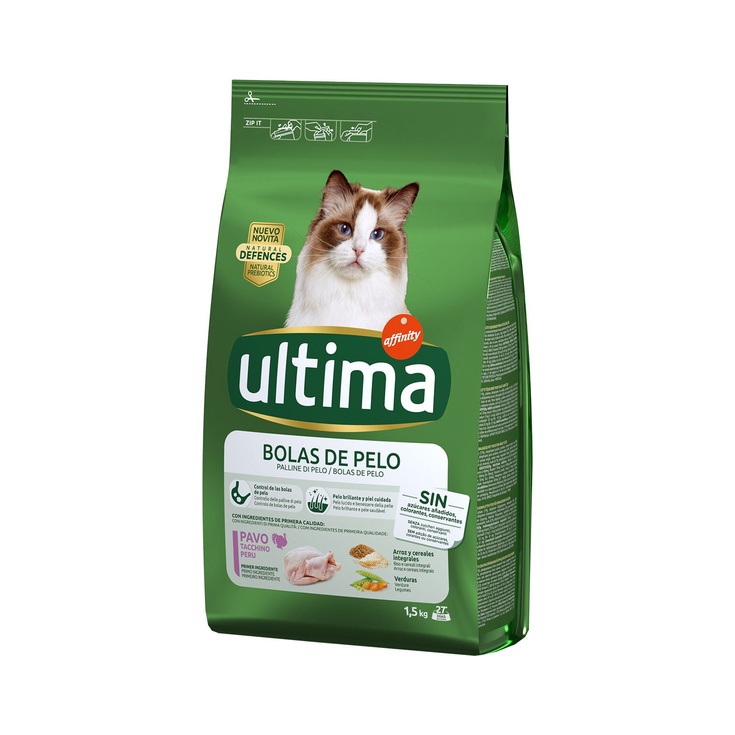 Bolas de Pelo pienso para gatos adultos con pavo bolsa 1,5 k Bolas de Pelo pienso para gatos adultos con pavo bolsa 1,5 k
