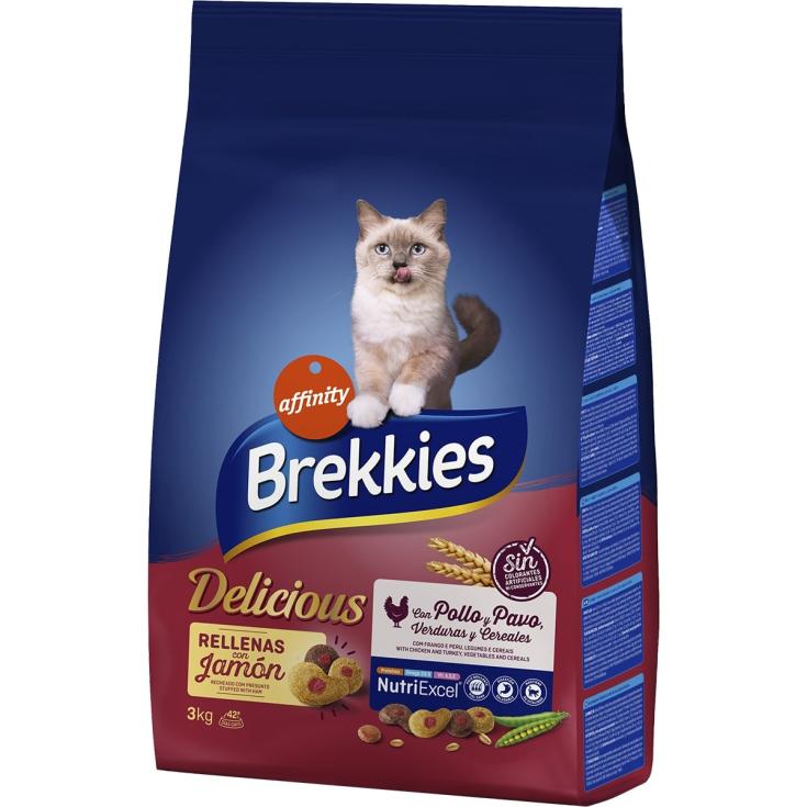 Pienso para gato de aves Delicious - Brekkies - 3kg