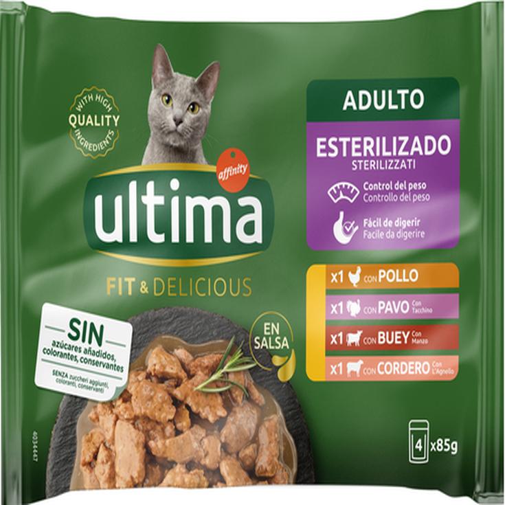 Comida para gatos esterilizados carne 4x85 g