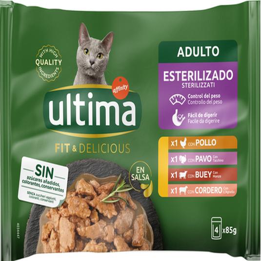 Comida para gatos esterilizados carne 4x85 g