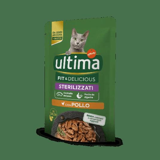 Snacks para gatos esterilizados sabor pollo en salsa