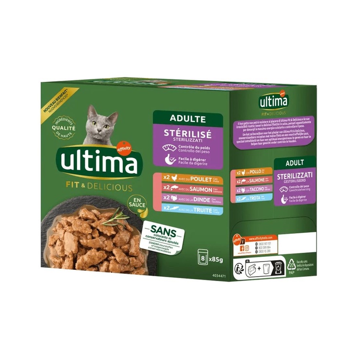 Alimento para gatos adultos esterilizados Fit & Delicious