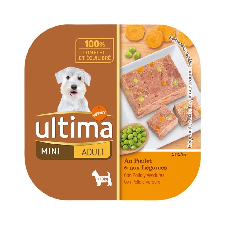 ULTIMA DOG MINI WET TARRINA POLLO 150G