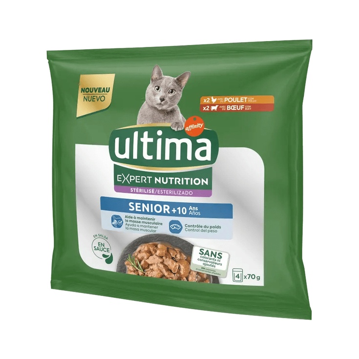 Comida húmeda para gatos senior esterilizados 10 -4 años
