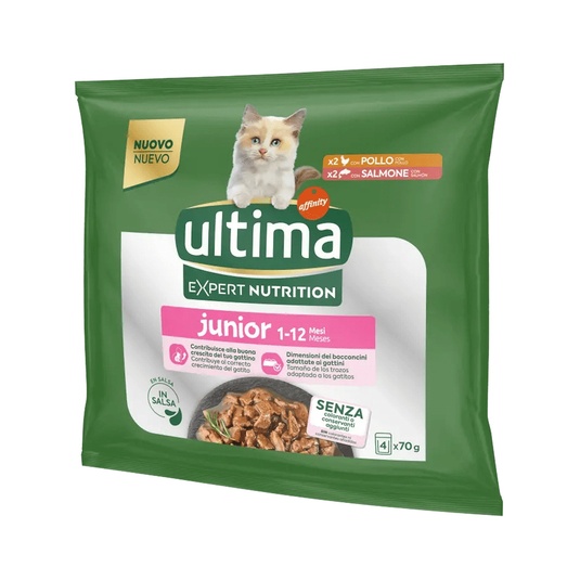Comida humeda para gatos junior pollo salmon