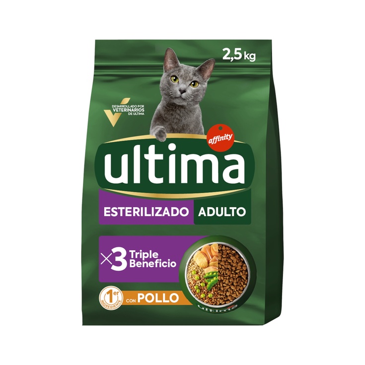 Pienso para gatos adultos esterilizados con pollo 2,5kg