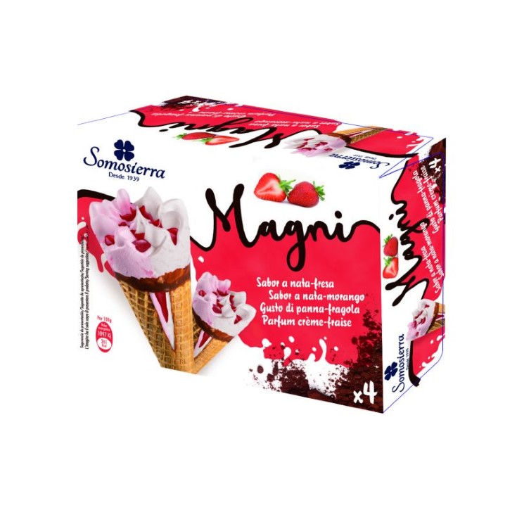 Cono de nata y fresa Magni -480 ml