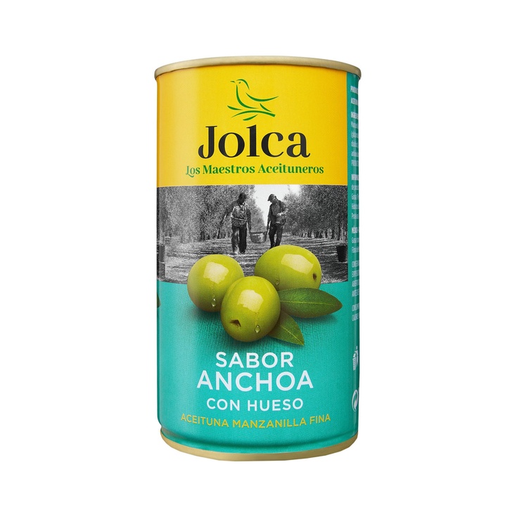 Aceitunas manzanilla sabor anchoa con hueso lata 185 g 