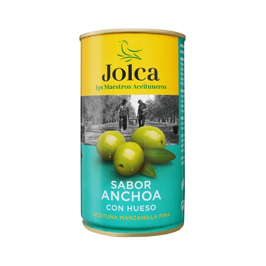 Aceitunas manzanilla sabor anchoa con hueso lata 185 g 