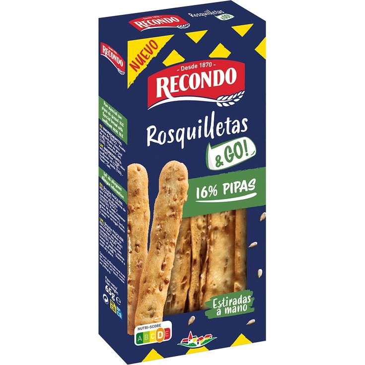 Snacks de pan con pipas estirados