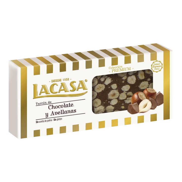 Turrón Chocolate y Avellanas Lacasa - 250g