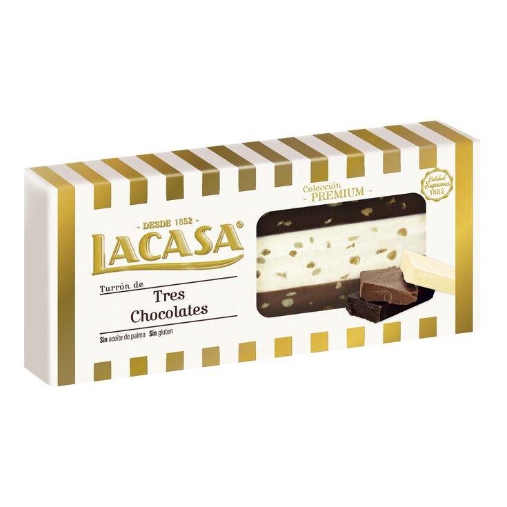 Turrón Tres Chocolates Lacasa - 250g