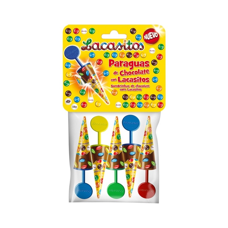 Paraguas de chocolate con Lacasitos 5 unidades