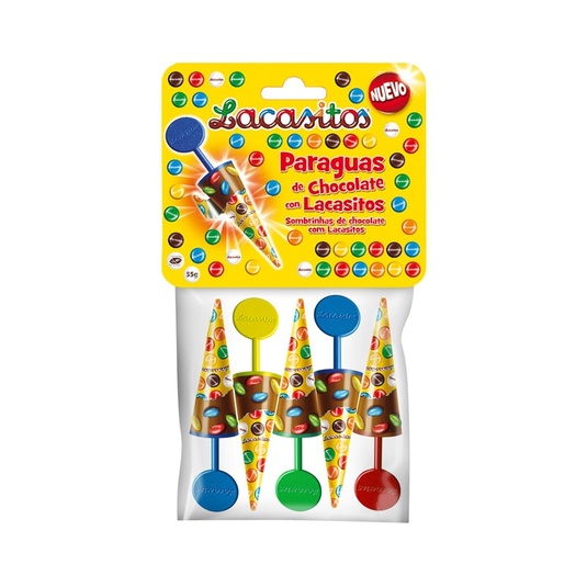 Paraguas de chocolate con Lacasitos 5 unidades