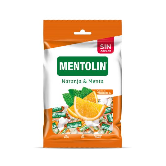 Caramelos Naranja & Menta Sin Azúcar - Mentolin - 100g