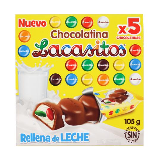 Chocolatinas rellenas de leche 5 uds - Lacasitos - 105g