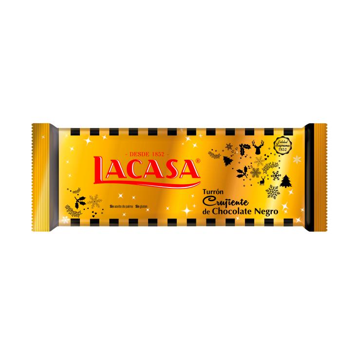 Turrón Crujiente de Chocolate Negro - Lacasa - 150g