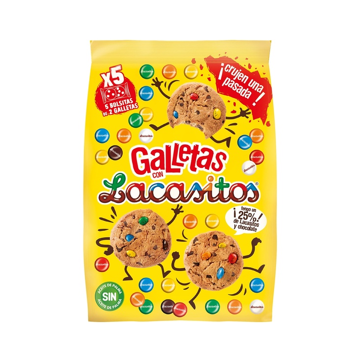 Galletas con Lacasitos 5 bolsitas de 2 galletas