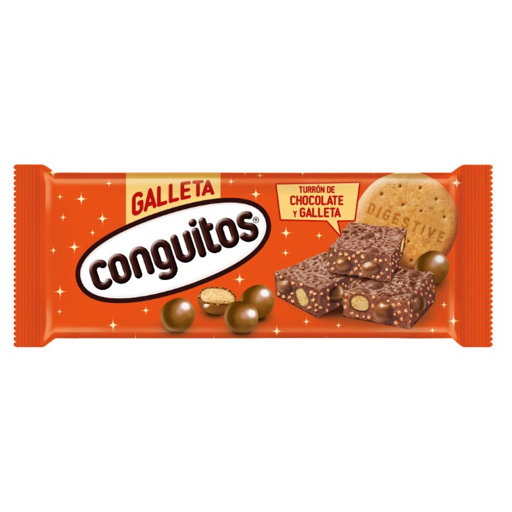 Turrón de chocolate con conguitos y galleta - 180g