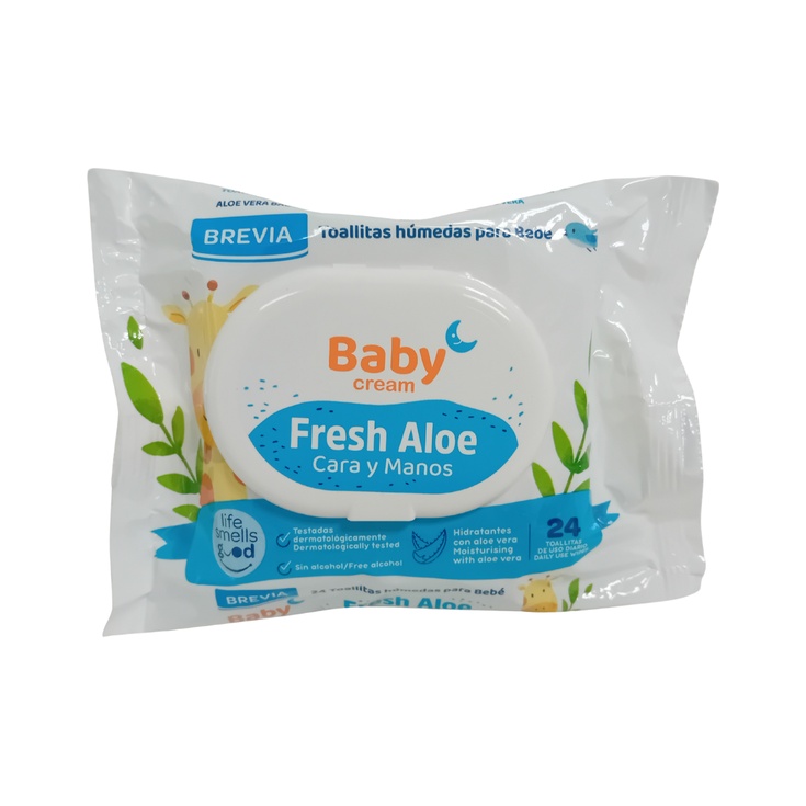 Toallitas humedas baby cream fresh aloe 24 unidades