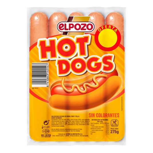 Salchichas Frankfurt Hot Dogs King Upp - El Pozo - 275g