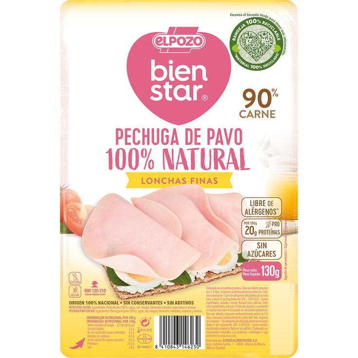 Pechuga de pavo 100% natural 130g