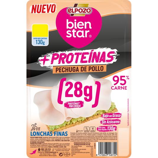Lonchas de pechuga de pollo bajo en grasa 130g