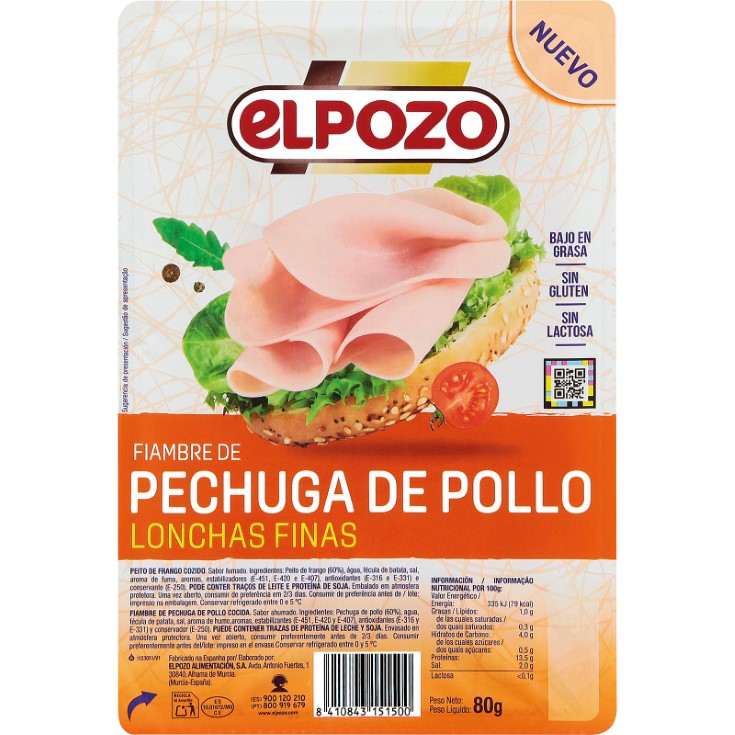 Pechuga de pavo El pozo - 80g