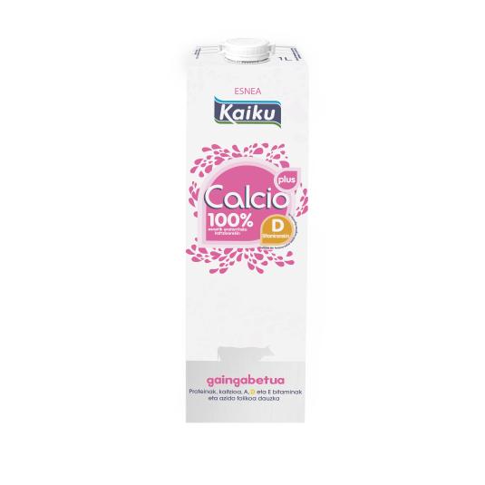 Leche desnatada con calcio natural 100% kaiku - 1l