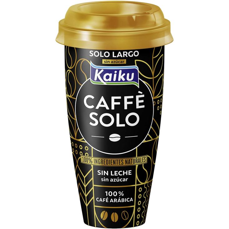 Café solo largo bebida láctea sin azúcar