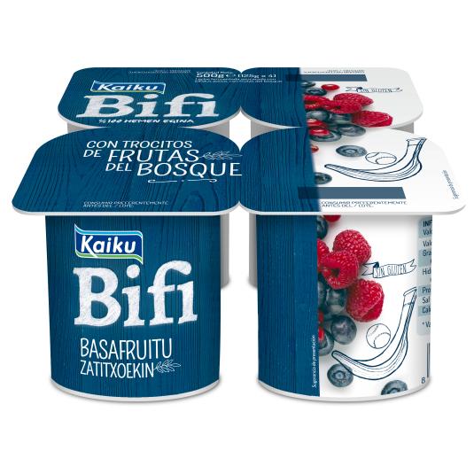 Yogur con Trocitos Frutas del Bosque Bifi - Kaiku - 4x125g