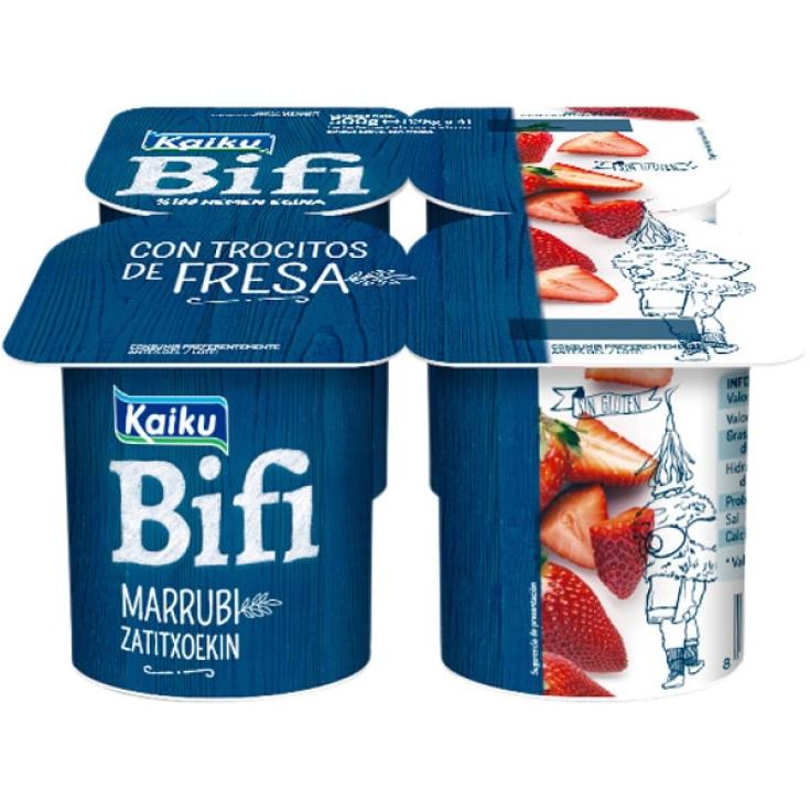 Yogur Bífidus con Trocitos de Fresa Bifi - Kaiku - 500g