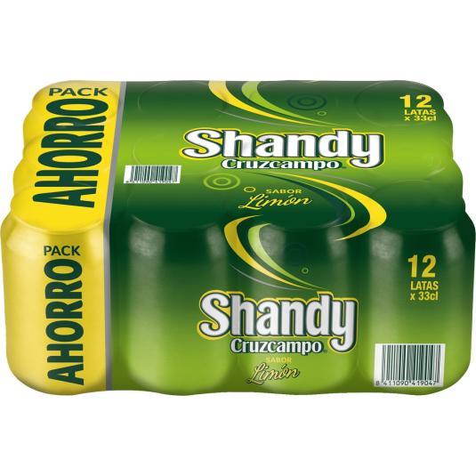 Cerveza rubia sabor limón Shandy - Cruzcampo - 12x33cl