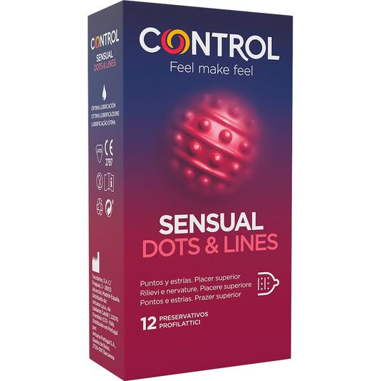 Preservativos Sensual Dots & Lines caja 12 unidades
