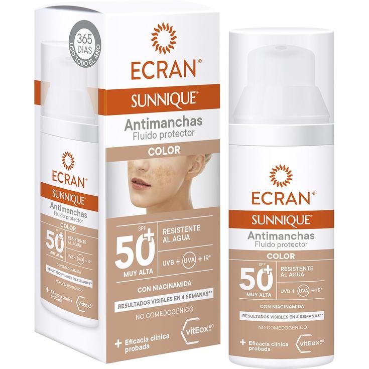 Sunnique fluido protector antimanchas con color SP 50+