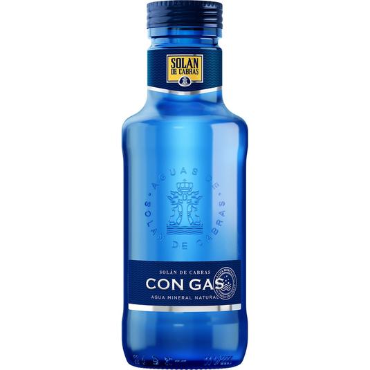 Agua mineral natural con gas botella 33 cl