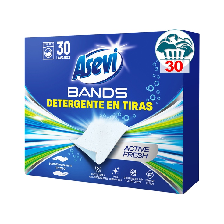 Detergente concentrado en tiras lavado impecable Active Fres Detergente concentrado en tiras lavado impecable Active Fres