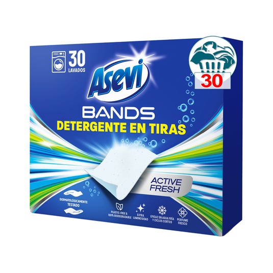 Detergente concentrado en tiras lavado impecable Active Fres