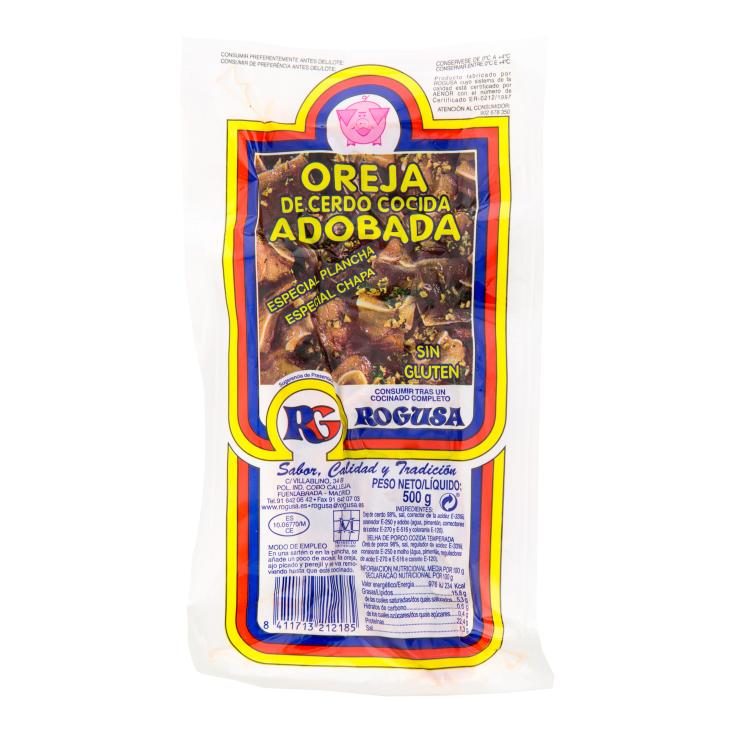 Oreja de cerdo cocida adobada - Rogusa - 500g