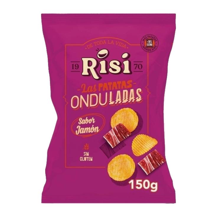 Patatas fritas onduladas sabor jamón - Risi - 150g